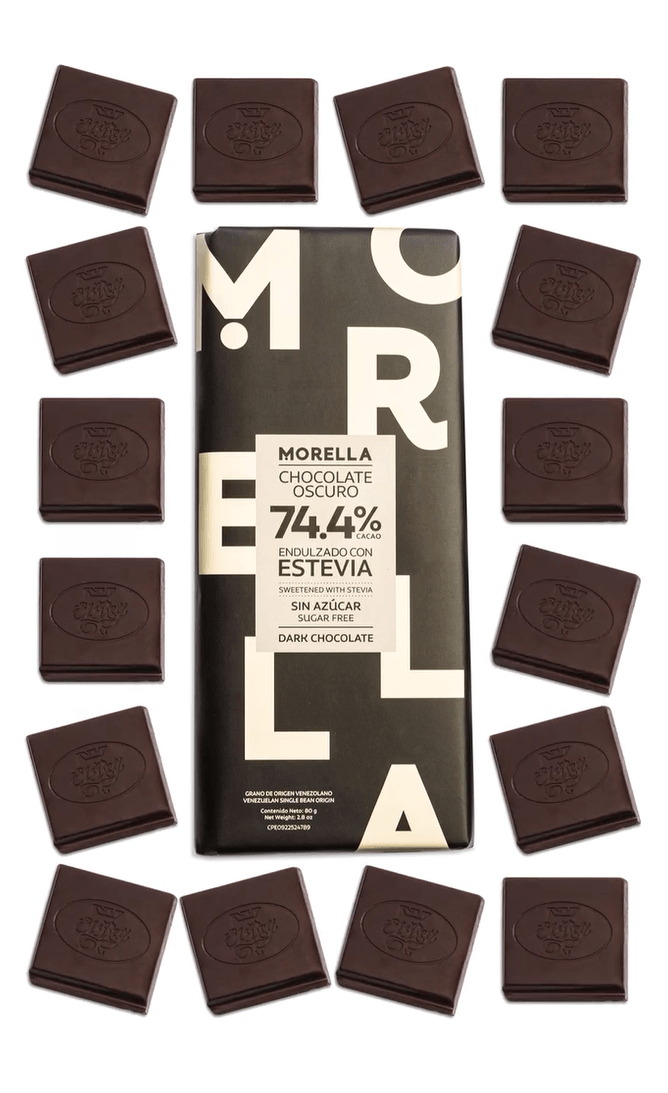 Barra de Chocolate Oscuro 74,4% MORELLA 80 g