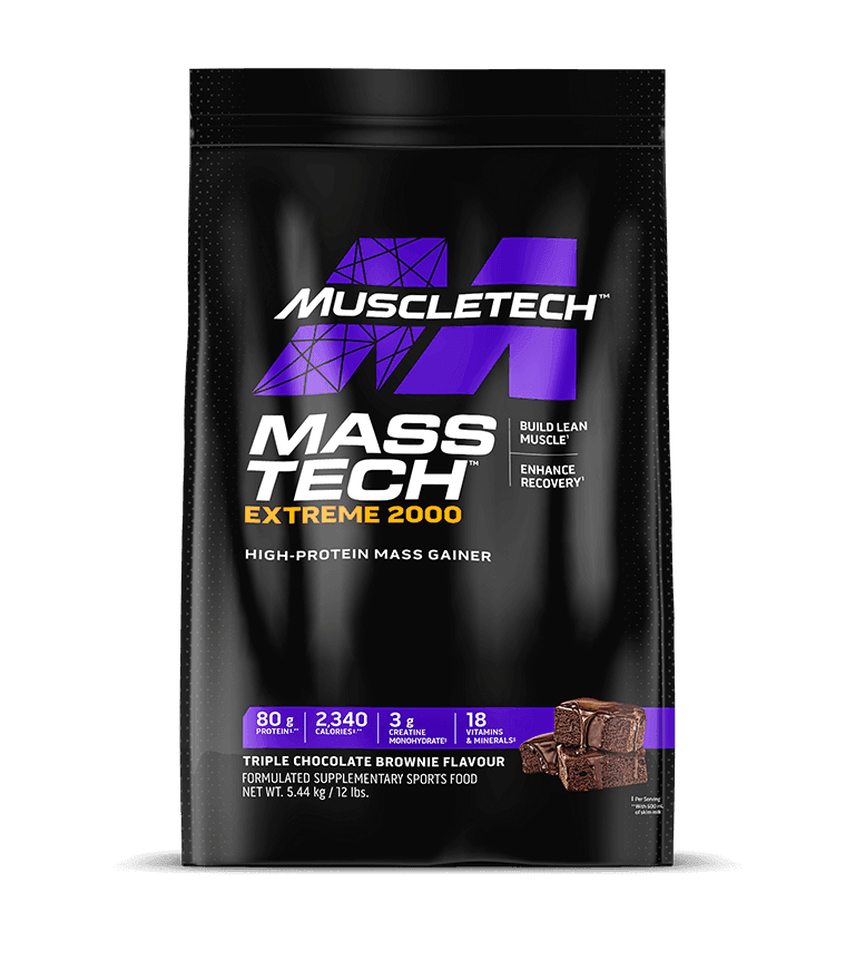 MuscleTech Mass Gainer  Tech Extreme 2000 12 lb   Triple Chocolate Brownie