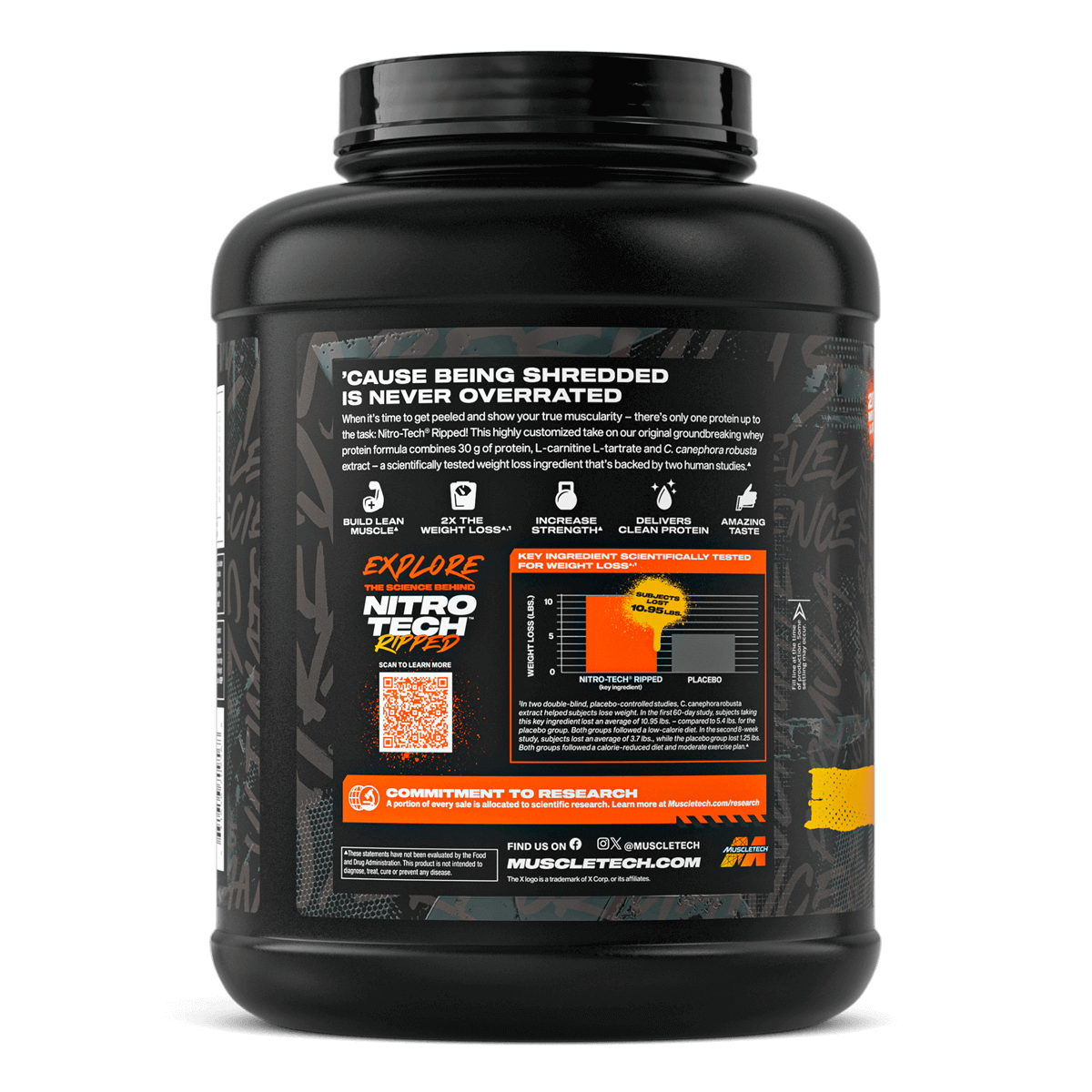 MuscleTech Nitro Tech Ripped  Chocolate Fudge Brownie 4 LB