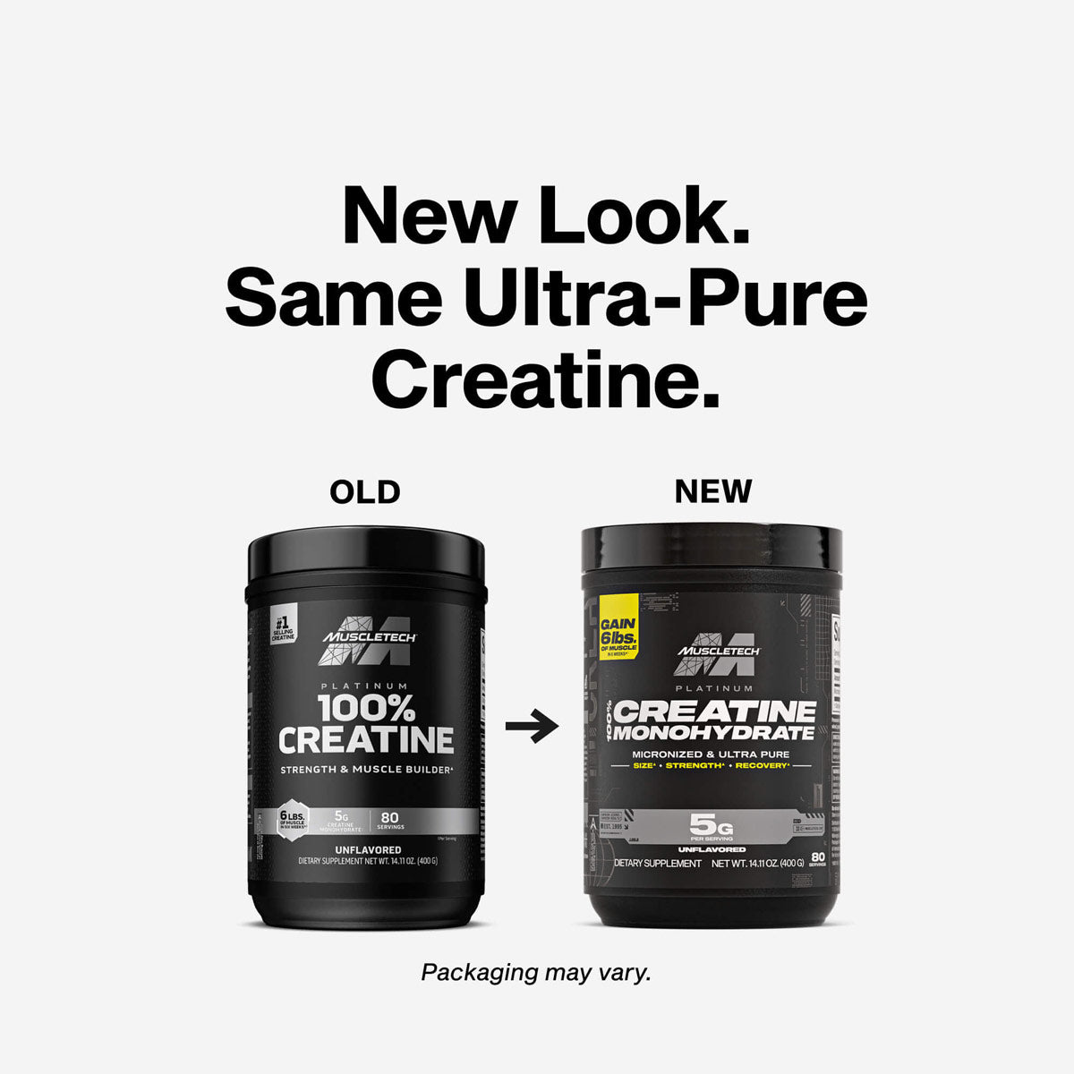 Creatina MuscleTech Platinum 100%  400 g Sin sabor