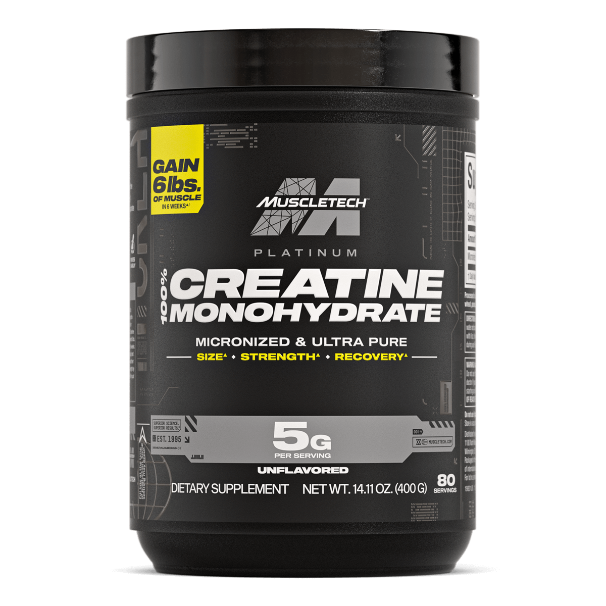 Creatina MuscleTech Platinum 100%  400 g Sin sabor