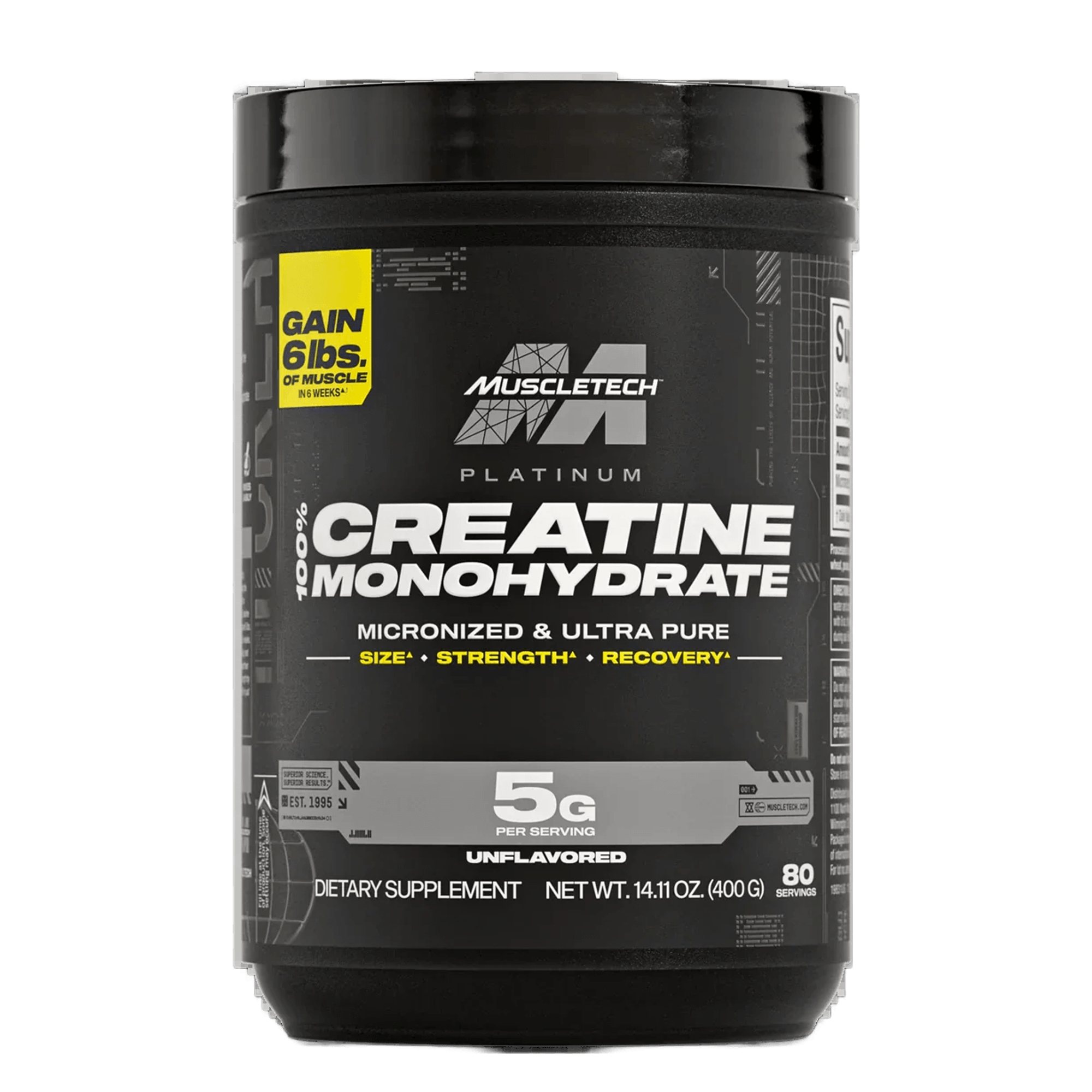 Creatina MuscleTech Platinum 100% 400 g Sin sabor