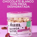 ÑAM QUINOA BITES 50 g   Chocolate Blanco con Fresas Deshidratadas