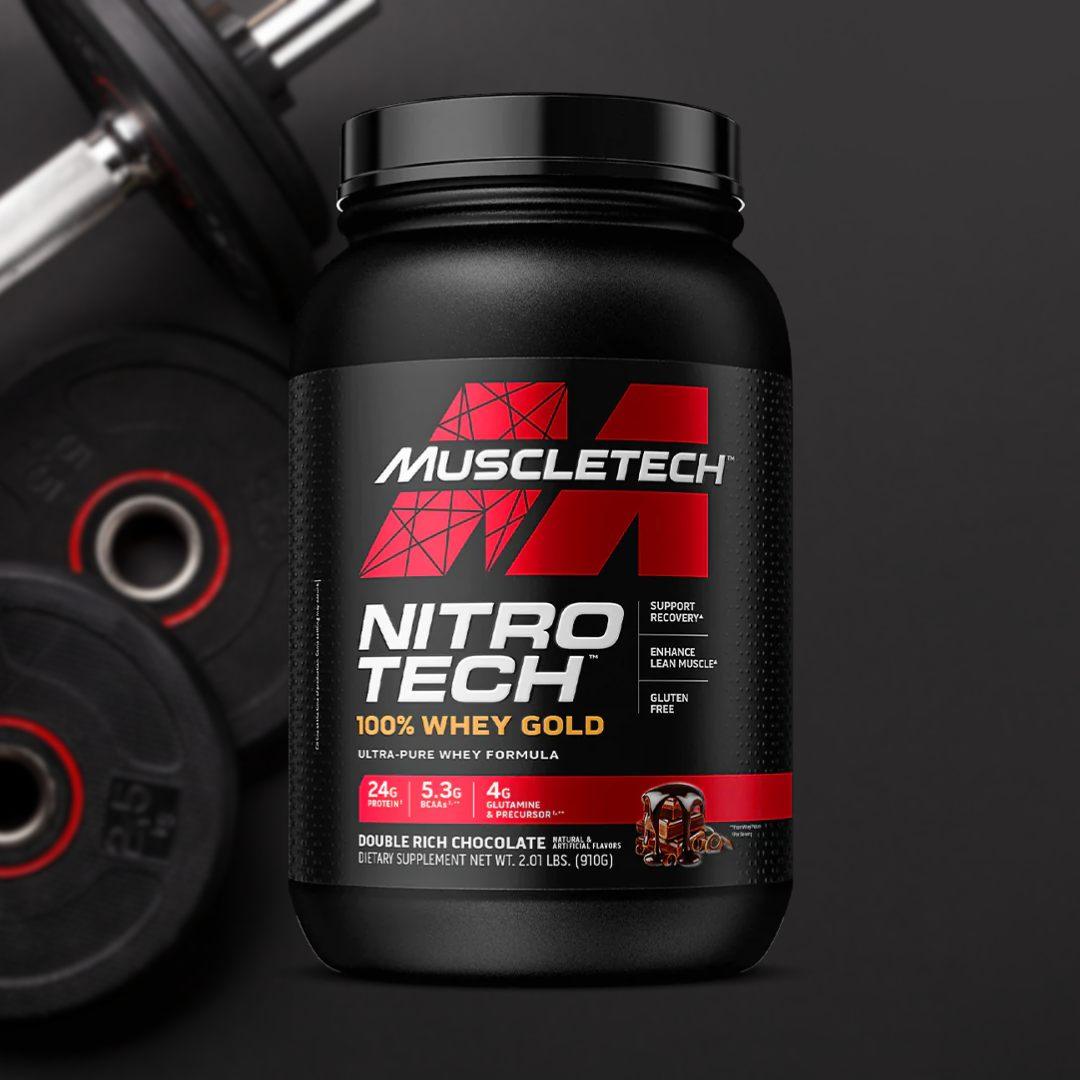 Proteina MuscleTech Nitro Tech 100% Whey Gold Double Rich Chocolate 2 lb