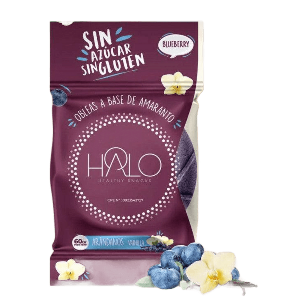 Paquete HALO Obleas de Amaranto Arándanos Vainilla 60 g