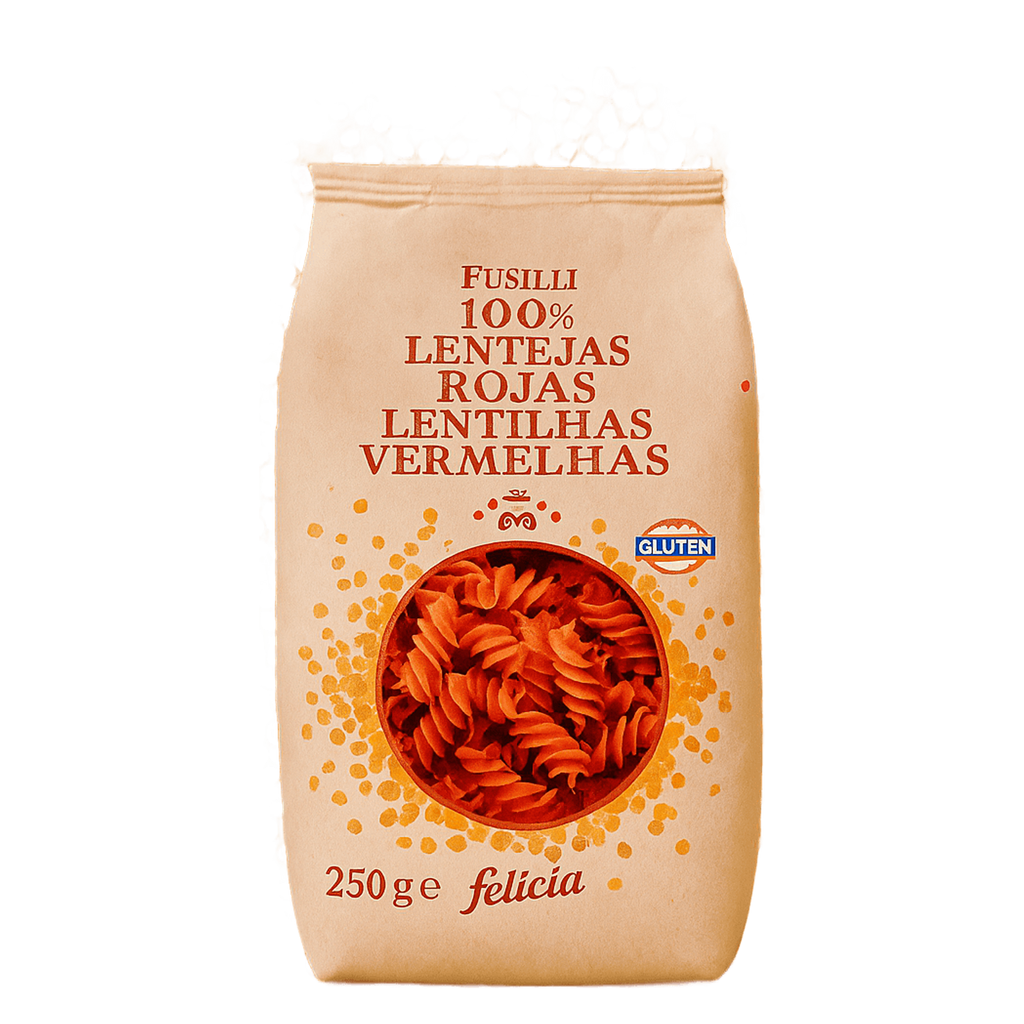 Pasta Fusilli 100% Lentejas Rojas Felicia 250 g