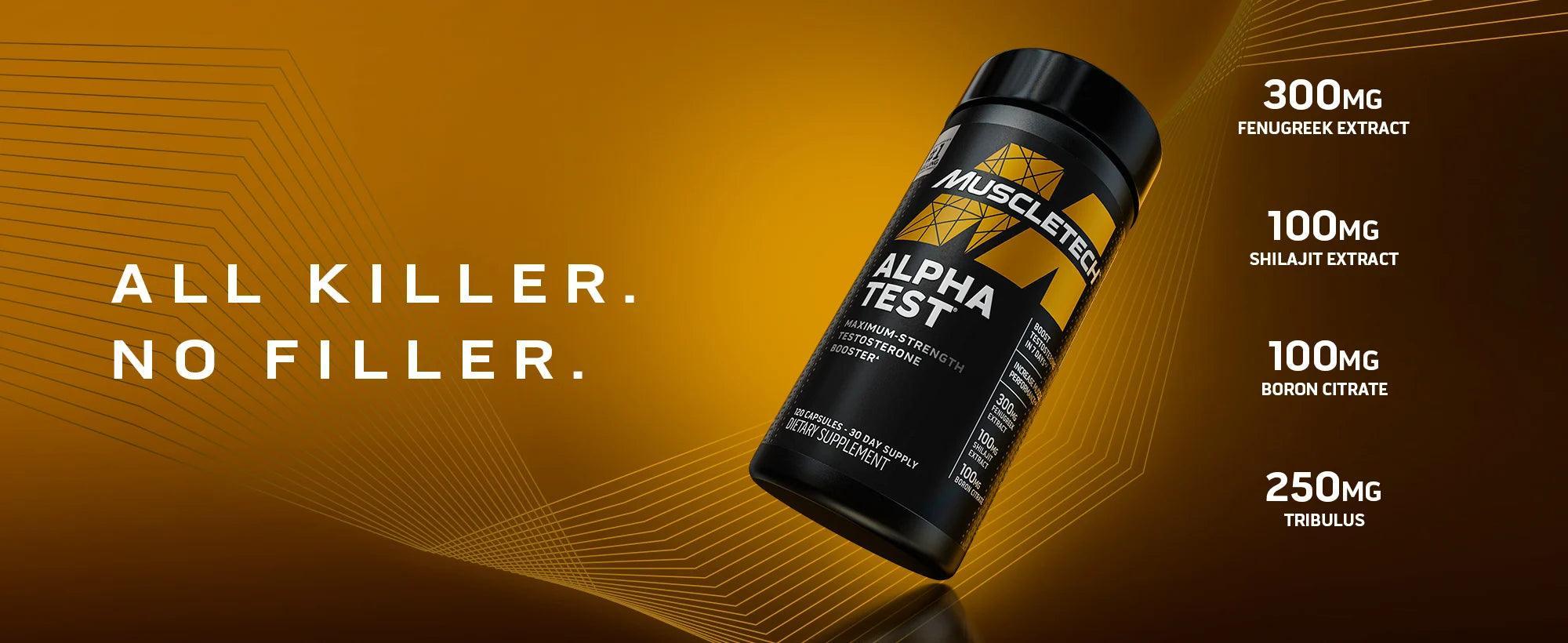 MuscleTech Pro Series ALPHA TEST   120 capsulas   Testosterona