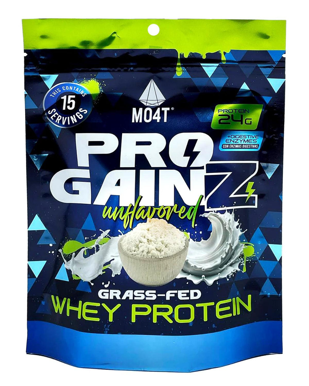 PROTEÍNA MO4T PRO GAINZ SIN SABOR - Formato Pouch, 15 servicios