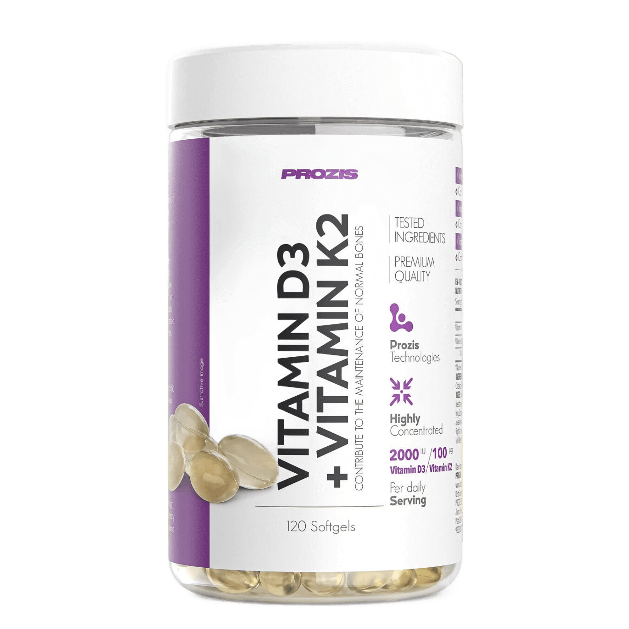Prozis Vitamina D3+K2 120 cápsulas blandas