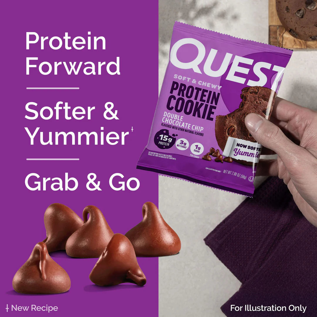 Quest Cookie de Proteína DOUBLE Chocolate Chip Rosa