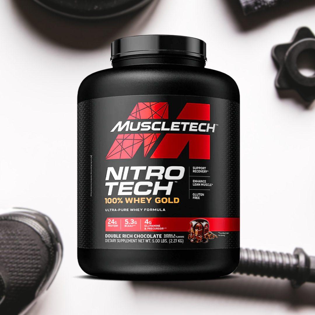 Proteina MuscleTech Nitro Tech 100% Whey Gold 5lb Double Rich Chocolate