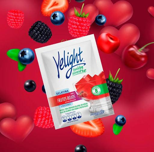 Gelatina Yelight sabor a Frutos Rojos 12 g