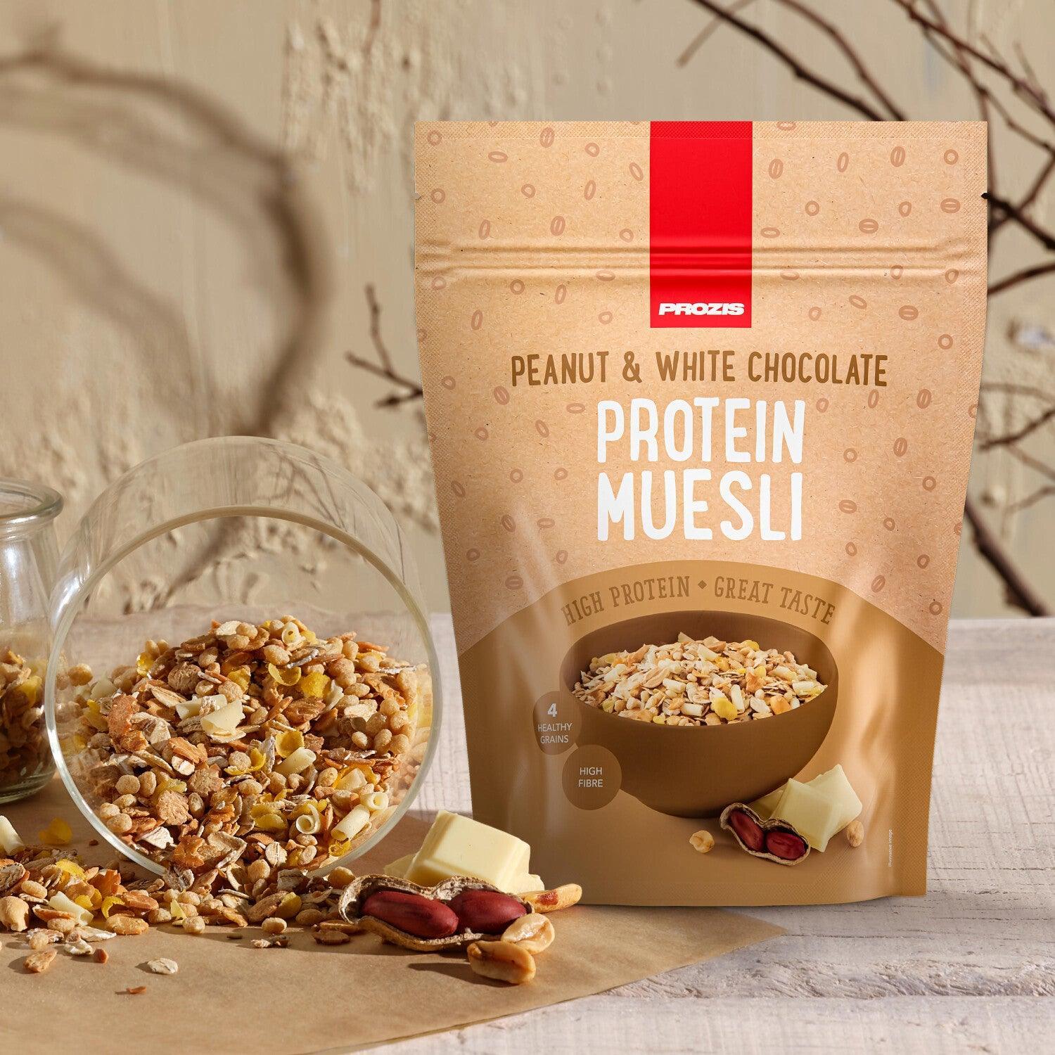 Prozis Muesli Proteica   Maní y Chocolate Blanco 400 g