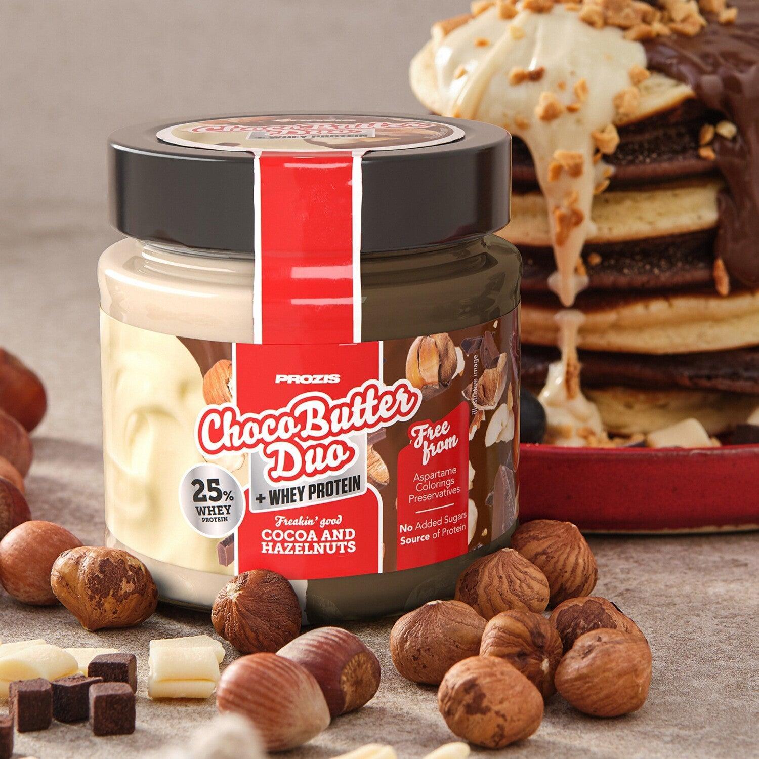 Prozis ChocoButter Duo + Whey protein   Cacao y Avellana 200 g