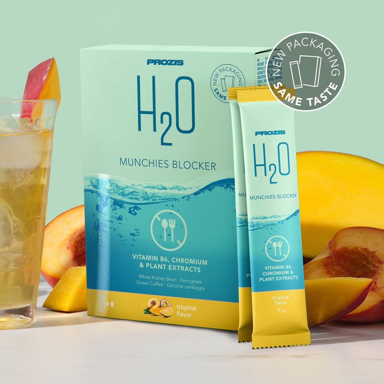 Quemador Prozis 8 x H2O Bloqueador de apetito 9 g   Tropical