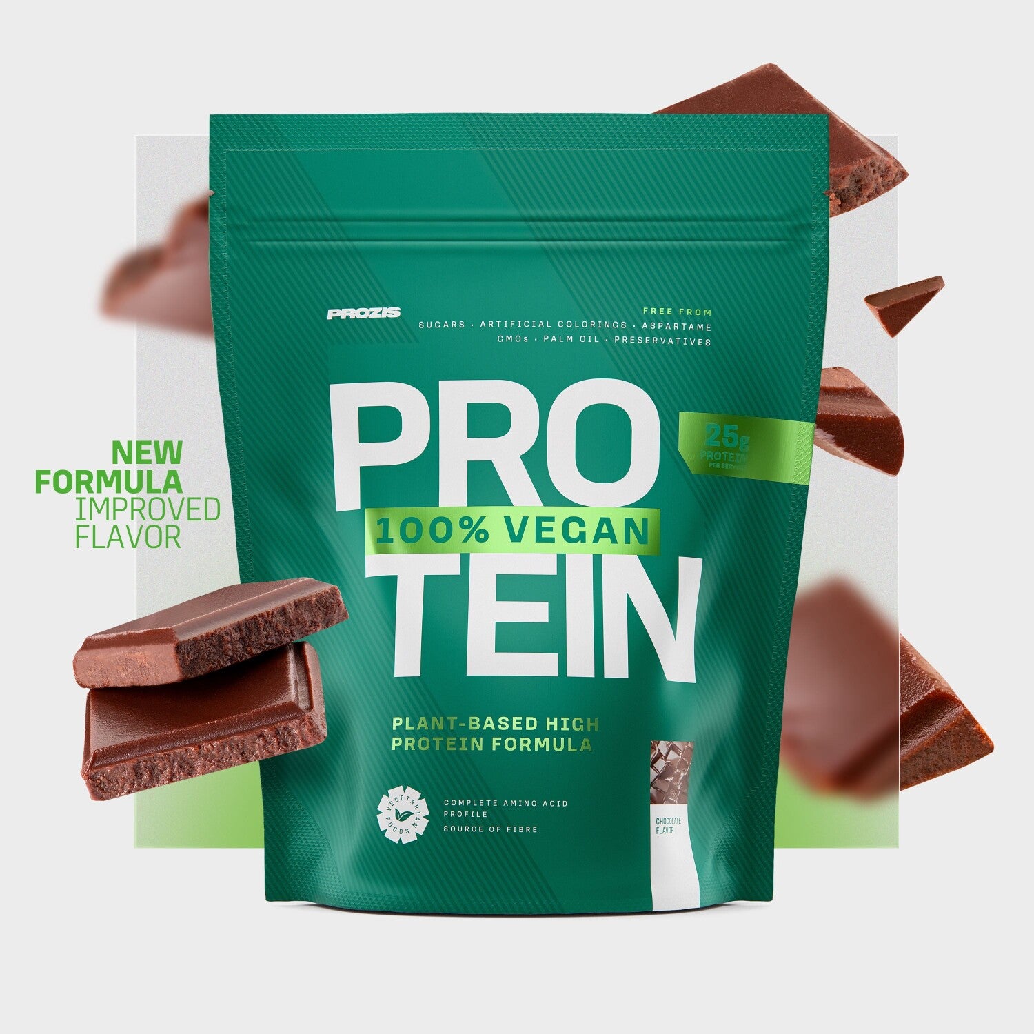 Prozis 100% Proteína Vegana Chocolate - Avellana 700 g