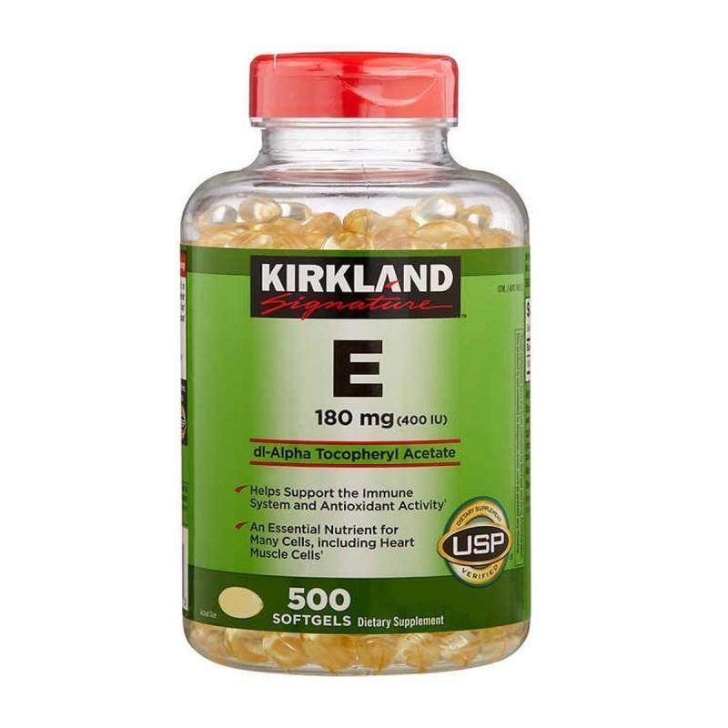 Vitamina E Kirkland Capsulas blandas 180 mg (400 IU) 500 Caps