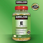 Vitamina E Kirkland Capsulas blandas 180 mg (400 IU) 500 Caps