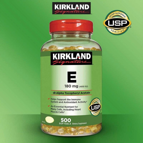 Vitamina E Kirkland Capsulas blandas 180 mg (400 IU) 500 Caps