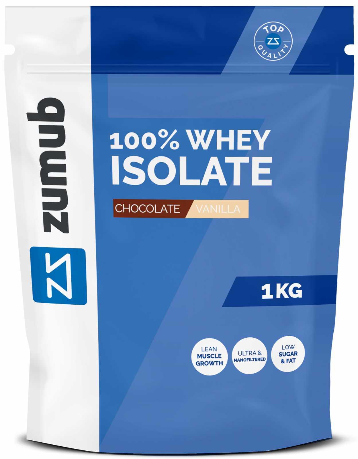 Zumub Proteína 100% Whey Aislada 1 Kg   Chocolate   Vainilla