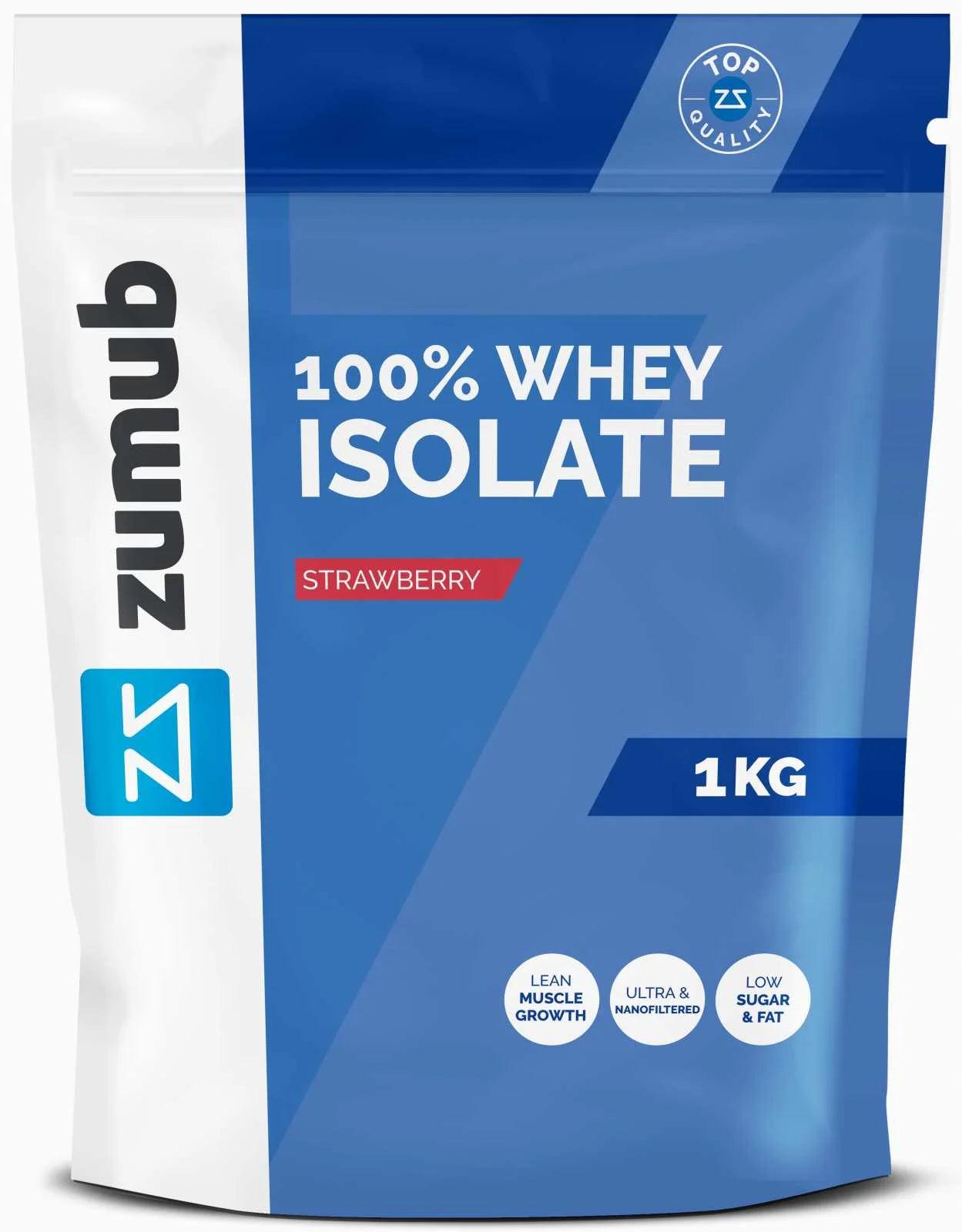Zumub Proteína 100% Whey Aislada 1 Kg   Fresa