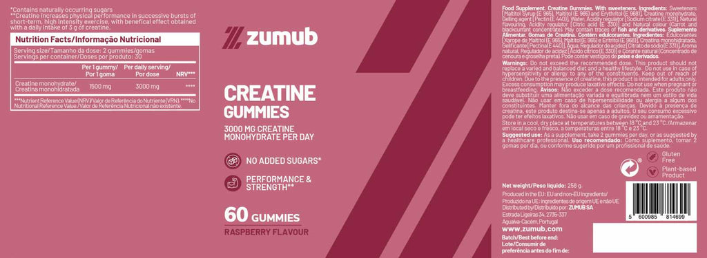 Zumub Creatina 60 Gominolas — ingredientes