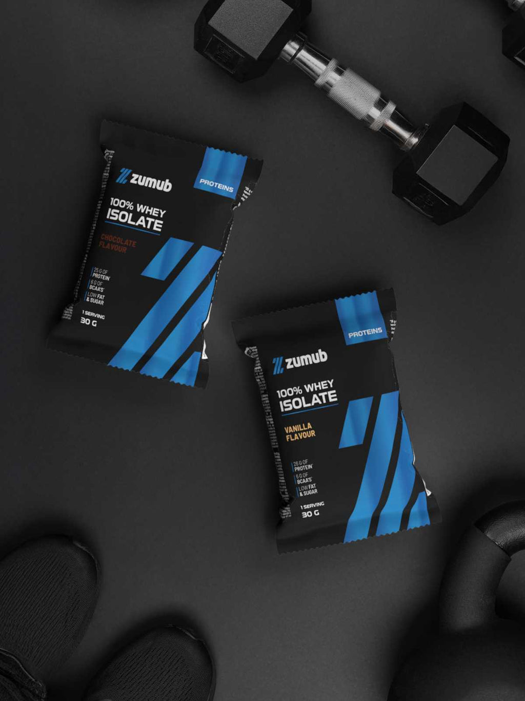 Zumub Proteína 100% Whey Isolate Banana 30g Sobre individual