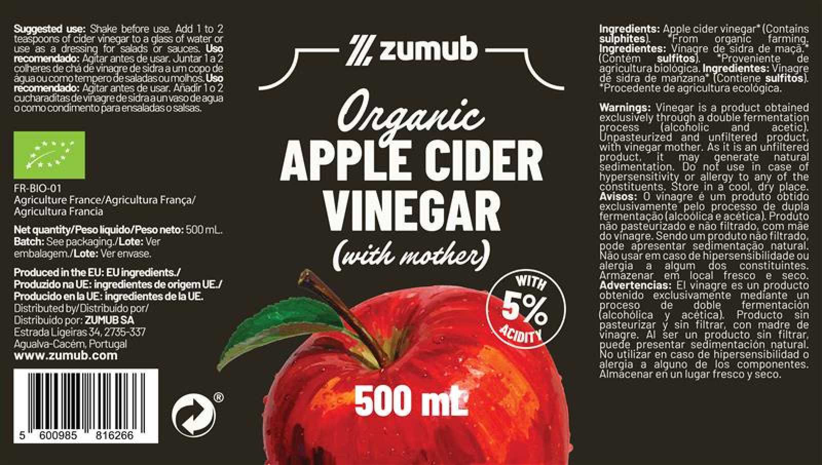 VINAGRE Zumub DE SIDRA DE MANZANA