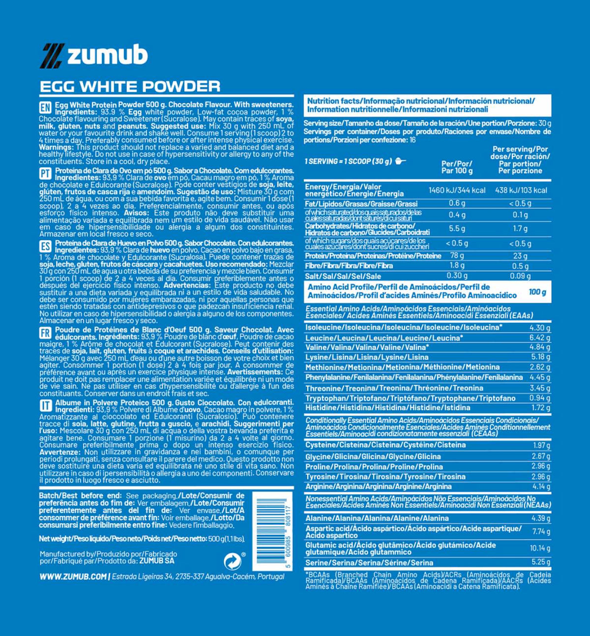 Zumub Egg White Protein 500 g — Chocolate 3