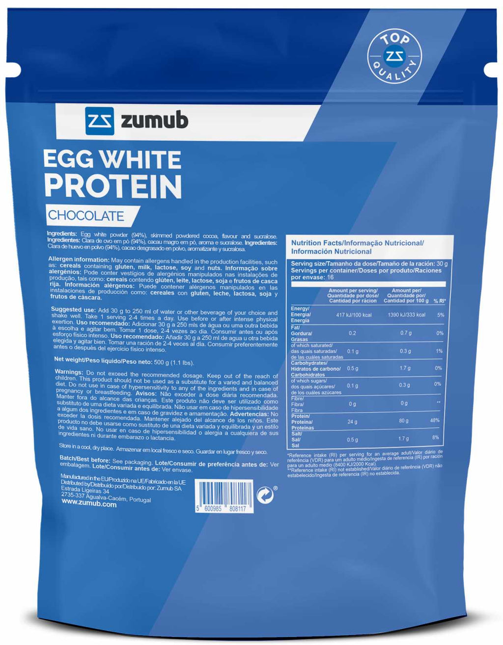 Zumub Egg White Protein 500 g — Chocolate 2