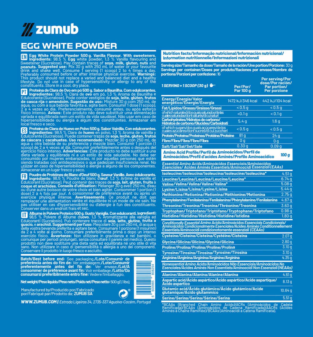 Zumub Egg White Protein 500 g — Vainilla 2
