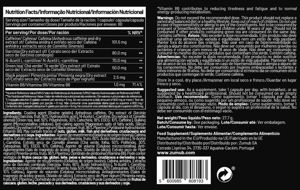 Zumub Fat Burner 60 cápsulas