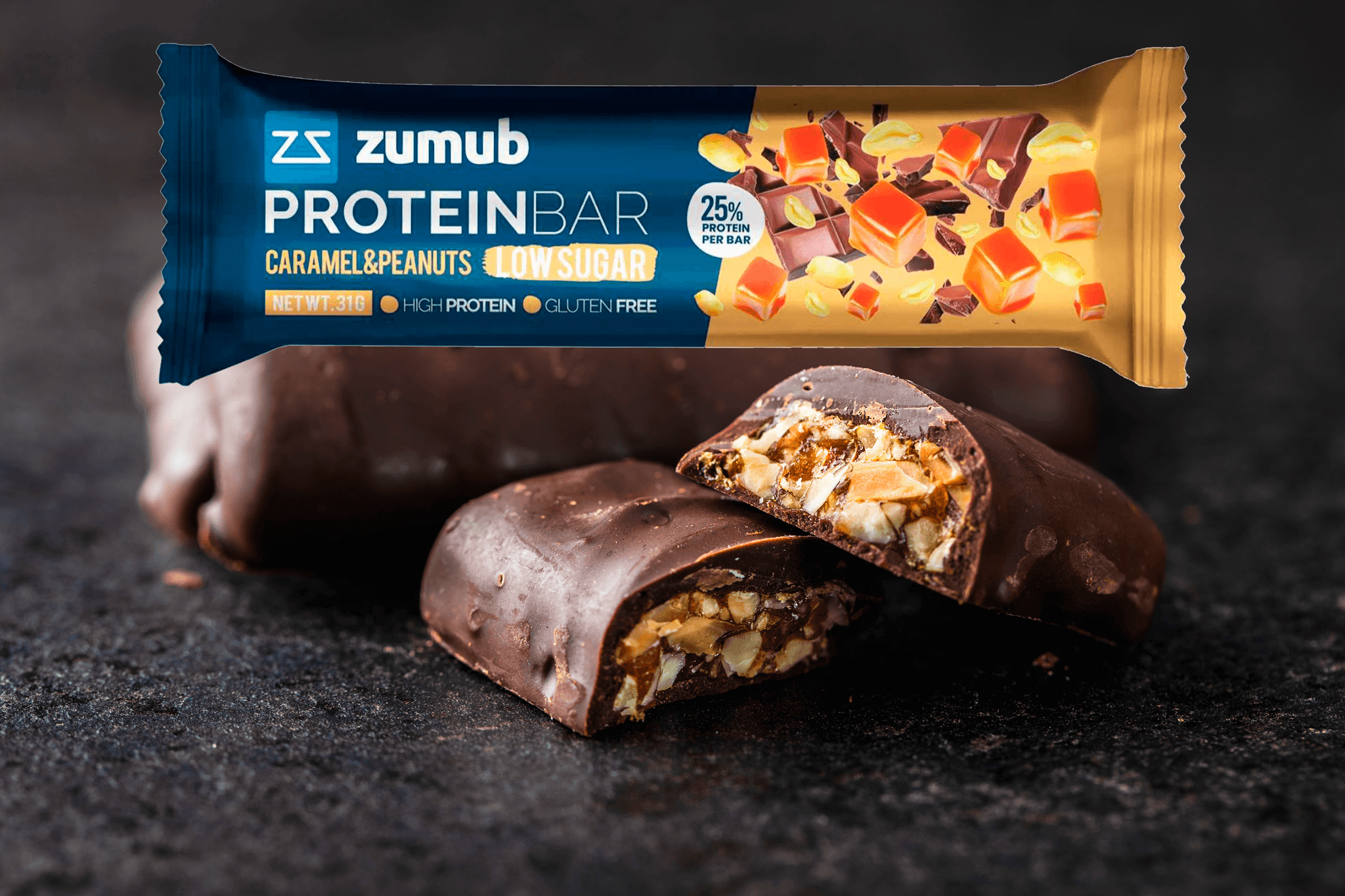 Zumub Barrita de Proteína Caramelo y maní 31 g