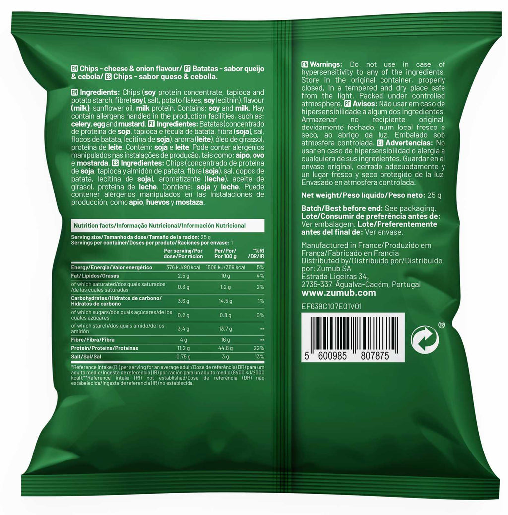 Zumub Protein Chips Queso cebolla 25g