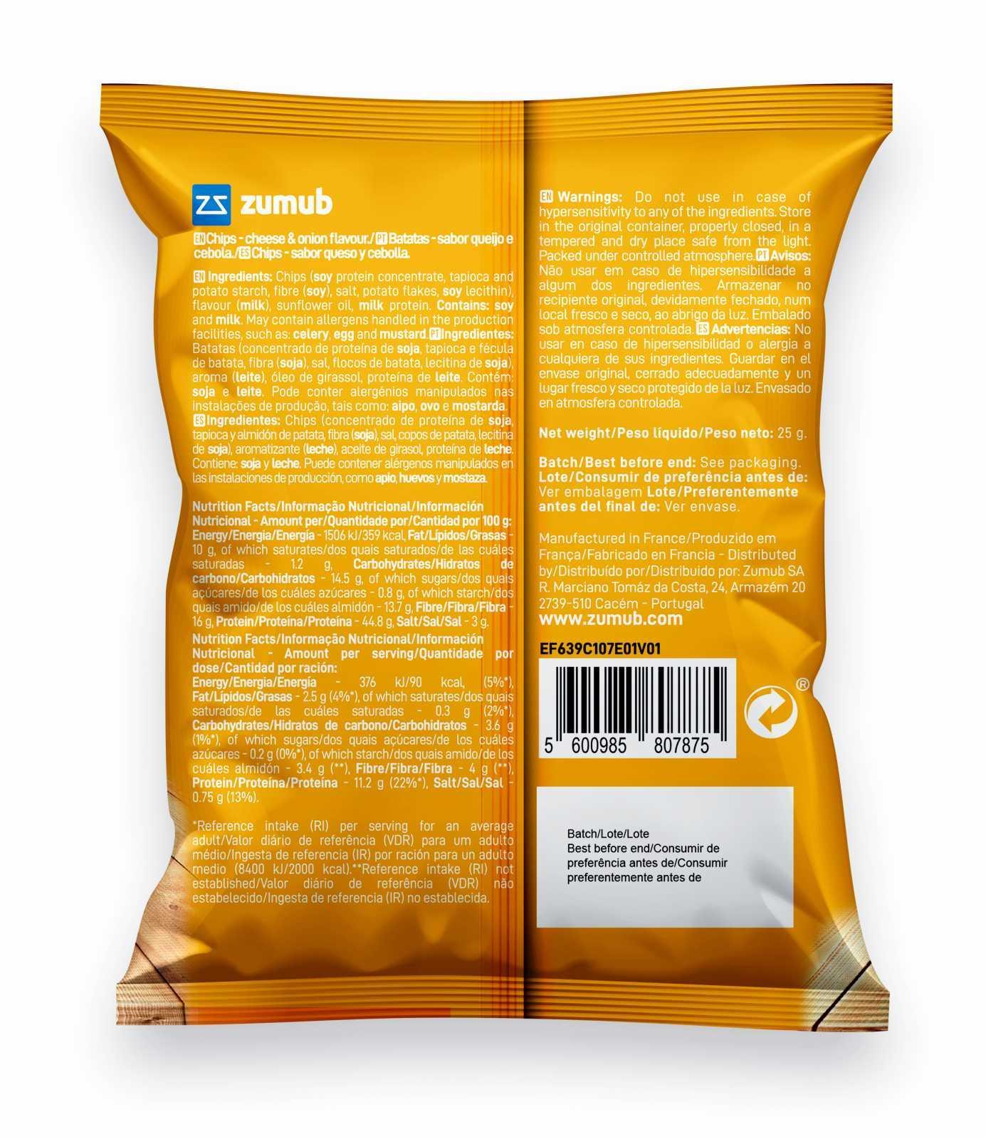 Zumub Protein Chips Queso cebolla 25g