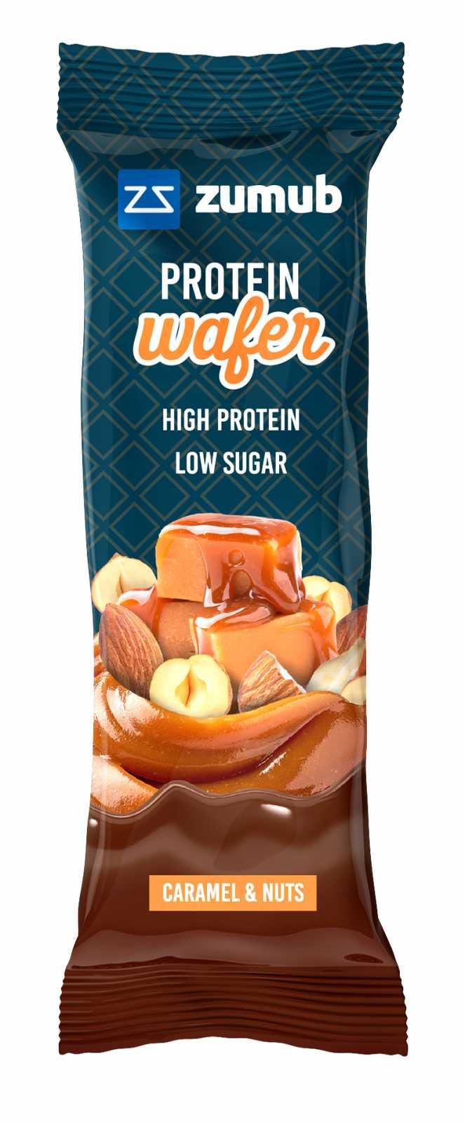 Zumub Wafer Proteíca Caramelo y nuez 35 g
