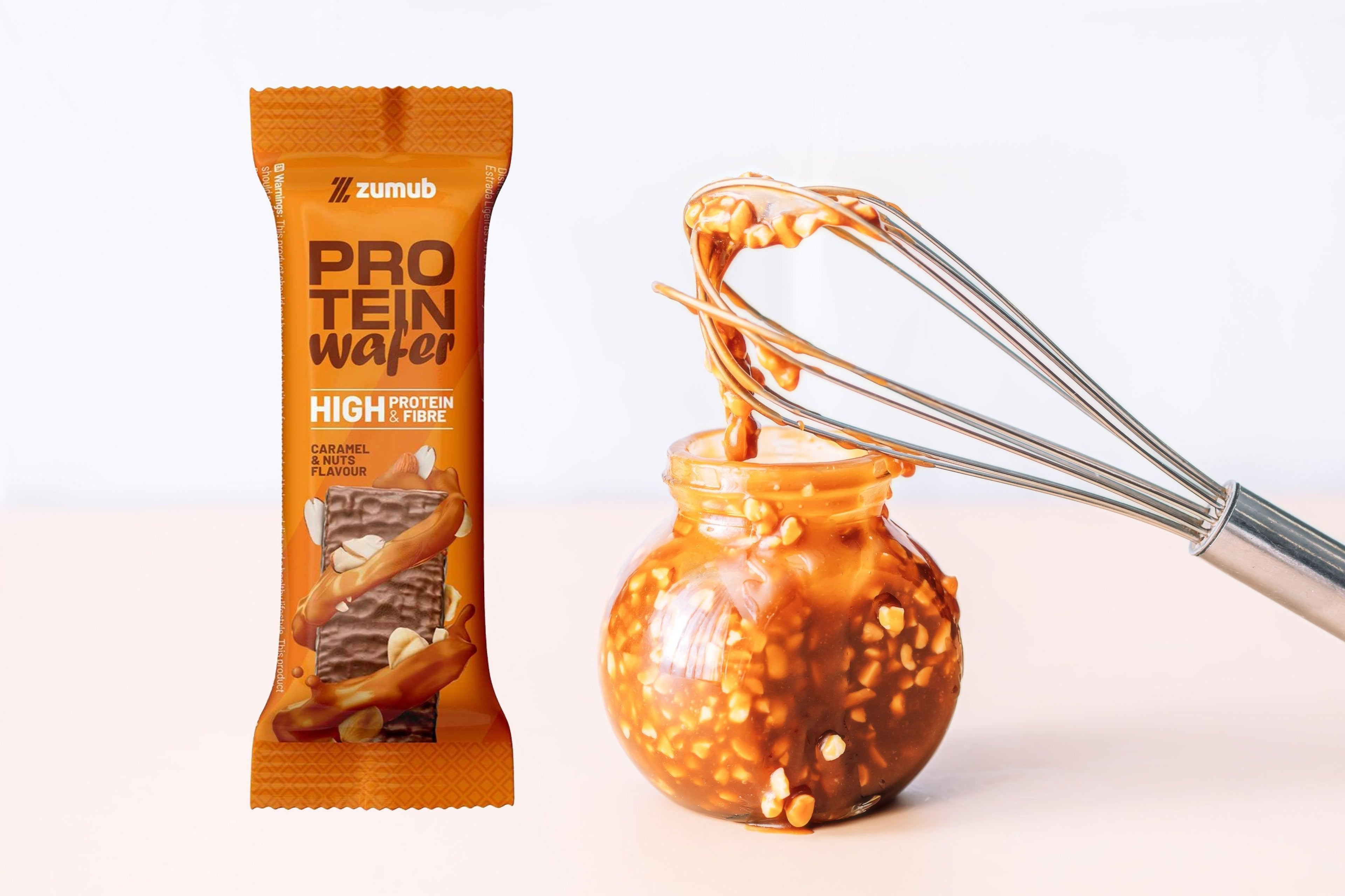 Zumub Wafer Proteíca Caramelo y nuez 35 g